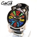 GaGa MILANO （ガガミラノ） 時計 腕時計 MANUALE マニュアーレ マヌアーレ 40mm ブラック レザー/マルチカラー/シルバー 5020.2 BK 50202 BK レディース|ガガミラノ時計スーパーコピー品腕時計 N級品は業界で最高な品質！