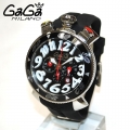 GaGa MILANO （ガガミラノ） 時計 腕時計 クロノ 48mm ブラック ラバー/シルバー 60506BK 6050.6BK メンズ|ガガミラノ時計スーパーコピー品腕時計 N級品は業界で最高な品質！