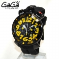 GaGa MILANO （ガガミラノ） 時計 腕時計 クロノ 48mm ブラック ラバー/イエロー 60544 BK 6054.14 メンズ|ガガミラノ時計スーパーコピー品腕時計 N級品は業界で最高な品質！