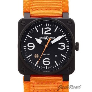 BELL＆ROSS ベル＆ロス 時計 BR03-92 カーボンオレンジ リミテッド【BR0392-O-CA/SRB】 BR03腕時計 N級品は業界で最高な品質！