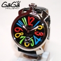 GaGa MILANO （ガガミラノ） 時計 腕時計 MANUALE マニュアーレ マヌアーレ 48mm ブラックレザー/マルチ/シルバー 5010.02S 501002s 5010.2S 50102Sメンズ スイスメイド|ガガミラノ時計スーパーコピー品腕時計 N級品は業界で最高な品質！