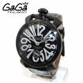 GaGa MILANO （ガガミラノ） 時計 腕時計 MANUALE マニュアーレ マヌアーレ 48mm ブラックレザー/ホワイト 5012.06S 501206S 5012.6S 50126S メンズ スイスメイド|ガガミラノ時計スーパーコピー品腕時計 N級品は業界で最高な品質！