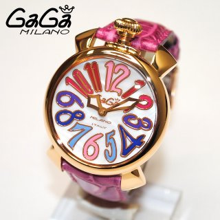 GaGa MILANO （ガガミラノ） 時計 腕時計 MANUALE マニュアーレ マヌアーレ 40mm ピンク レザー/ホワイトシェル/ゴールド 5021.1 50211 レディース|ガガミラノ時計スーパーコピー品腕時計 N級品は業界で最高な品質！