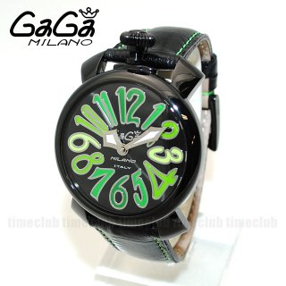 GaGa MILANO （ガガミラノ） 時計 腕時計 MANUALE マニュアーレ マヌアーレ 40mm ブラック レザー/ブラック/グリーン 5022.03 502203 5022.3 50223 レディース|ガガミラノ時計スーパーコピー品 腕時計 N級品は業界で最高な品質！