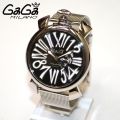 GaGa MILANO （ガガミラノ） 時計 腕時計 MANUALE マニュアーレ マヌアーレ スリム 46mm シルバー ブレス/ブラック/シルバー 5080.2 50802 メンズ レディース|ガガミラノ時計スーパーコピー品腕時計 N級品は業界で最高な品質！