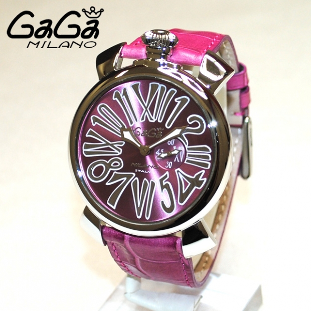 GaGa MILANO （ガガミラノ） 時計 腕時計 MANUALE マニュアーレ マヌアーレ スリム 46mm ピンク レザー/シルバー 5084.06 メンズ レディース|ガガミラノ時計スーパーコピー品腕時計 N級品は業界で最高な品質！