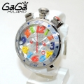 GaGa MILANO （ガガミラノ） 時計 腕時計 クロノ 48mm ホワイト ラバー/シルバー 60501 WH 6050.1S WH メンズ腕時計 N級品は業界で最高な品質！