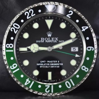 ☆ROLEX ロレックス 壁掛け時計 展示用掛け時計で安価な電波掛時計 インテリア＆キッチン のお洒落な掛け時計 上品☆GZ028
