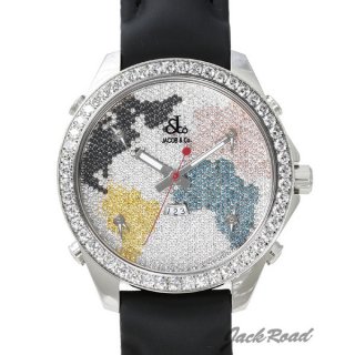 Jacob&co ジェイコブ 5タイムゾーン ダイヤモンド コレクション ワールドマップ【JC-47D】 Five Time Z腕時計 N級品は業界で最高な品質！